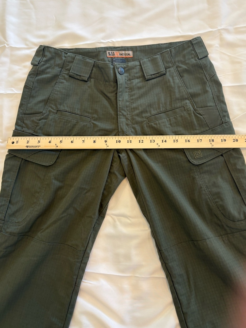 5.11 Tactical Women’s Olive Green Cargo Pants Ripstop Utility Outdoor Size 10 R - Picture 10 of 13